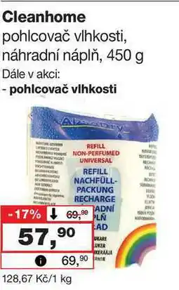 Barvy a laky drogerie Cleanhome pohlcovač vlhkosti, náhradní náplň, 450 g nabídka