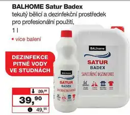 Barvy a laky drogerie BALHOME Satur Badex tekutý bělicí a dezinfekční prostředek pro profesionální použití, 1l nabídka