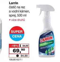 Barvy a laky drogerie Larrin čistič na rez a vodní kámen, sprej, 500 ml nabídka