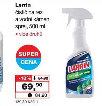 Barvy a laky drogerie Larrin čistič na rez a vodní kámen, sprej, 500 ml nabídka