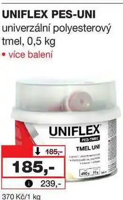 Barvy a laky drogerie UNIFLEX PES-UNI univerzální polyesterový tmel, 0,5 kg nabídka