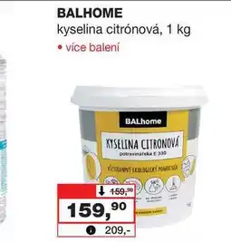 Barvy a laky drogerie BALHOME kyselina citrónová, 1 kg nabídka