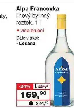 Barvy a laky drogerie aty, Alpa Francovka lihový bylinný roztok, 1l nabídka