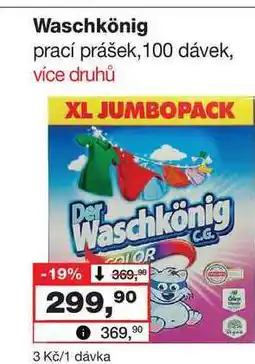 Barvy a laky drogerie Waschkönig prací prášek, 100 dávek nabídka