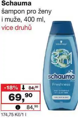 Barvy a laky drogerie Schauma šampon pro ženy i muže, 400 ml nabídka