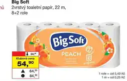 Barvy a laky drogerie Big Soft 2vrstvý toaletní papír, 22 m, 8+2 role nabídka