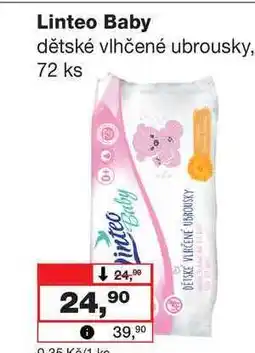 Barvy a laky drogerie Linteo Baby dětské vlhčené ubrousky, 72 ks nabídka