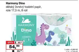 Barvy a laky drogerie Harmony Dino dětský 3vrstvý toaletní papír, role 17,5 m, 8 rolí nabídka