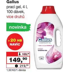 Barvy a laky drogerie Gallus prací gel, 4 1, 100 dávek nabídka