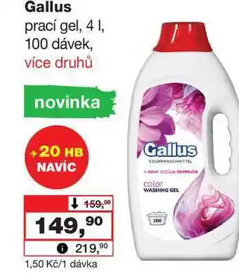 Barvy a laky drogerie Gallus prací gel, 4 1, 100 dávek nabídka