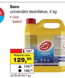 Barvy a laky drogerie Savo univerzální dezinfekce, 4 kg nabídka