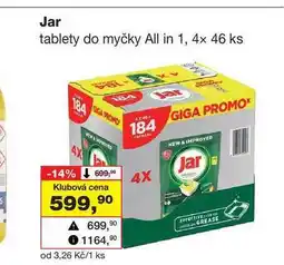 Barvy a laky drogerie Jar tablety do myčky All in 1, 4x 46 ks nabídka