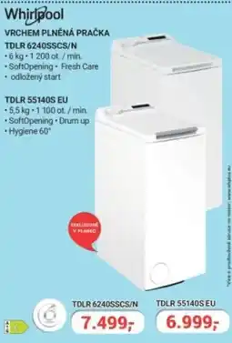 Planeo Elektro Whirlpool Vrchem plněná pračka TDLR 6240SSCS/N nabídka