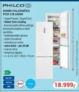 Planeo Elektro PHILCO Kombi chladnička PCDI 378 ASNW nabídka