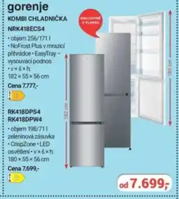 Planeo Elektro GORENJE Kombi chladnička NRK418ECS4 nabídka
