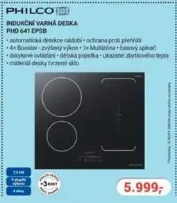 Planeo Elektro PHILCO Indukční varná deska PHD 641 EPSB nabídka