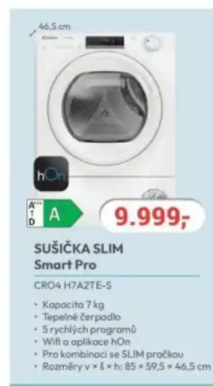 Planeo Elektro Sušička slim Smart Pro CRO4 H7A2TE-S nabídka
