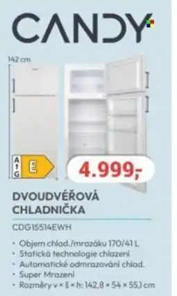 Planeo Elektro Dvoudvéřová chladnička CDG1S514EWH nabídka