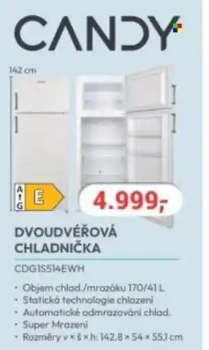 Planeo Elektro Dvoudvéřová chladnička CDG1S514EWH nabídka