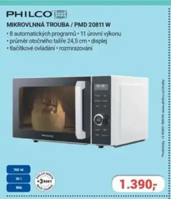 Planeo Elektro PHILCO Mikrovlnná trouba/ PMD 20811 W nabídka