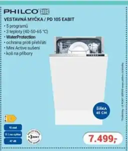 Planeo Elektro PHILCO Vestavná myčka / PD 105 EABIT nabídka