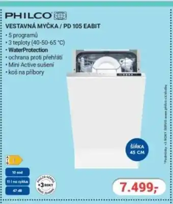 Planeo Elektro PHILCO Vestavná myčka / PD 105 EABIT nabídka