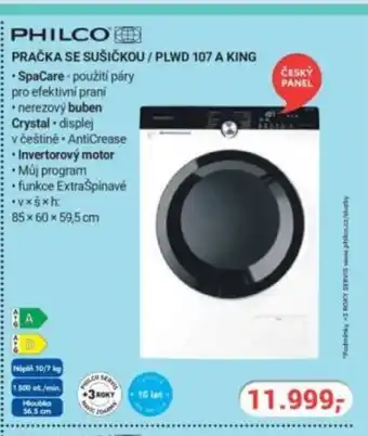 Planeo Elektro PHILCO Pračka se sušičkou / PLWD 107 A KING nabídka
