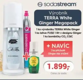 Planeo Elektro SODASTREAM Výrobník Terra White Ginger Megapack nabídka