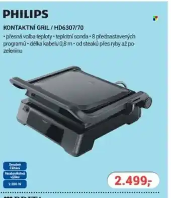 Planeo Elektro PHILIPS Kontaktní gril/ HD6307/70 nabídka