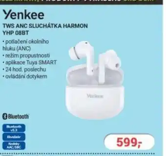 Planeo Elektro Yenkee TWS anc sluchátka Harmon YHP 08BT nabídka