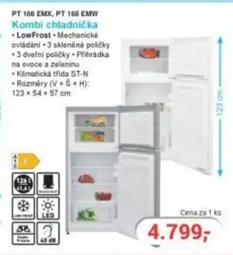 Planeo Elektro Kombi chladnička PT 168 EMX, PT 168 EMW nabídka