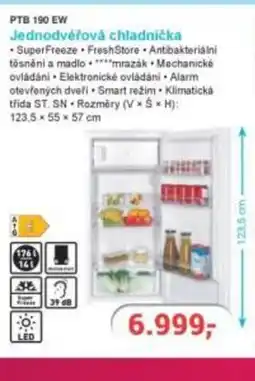 Planeo Elektro Jednodvéřová chladnička PTB 190 EW nabídka