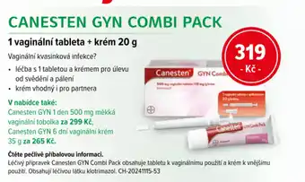 mojelekarna.cz Canesten Gyn combi pack nabídka