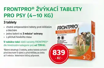 mojelekarna.cz FRONTPRO® Žvýkací tablety pro psy nabídka