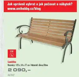 Uni Hobby Lavička nabídka