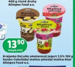 Brněnka Krajanka DeLuxe smetanový jogurt 7,5% 150 g banán-čokoláda/ malina-jahoda/ malina-kiwi Alimpex food a.s. nabídka
