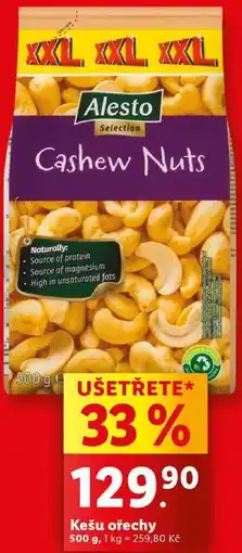 Lidl Kešu ořechy, 500 g nabídka