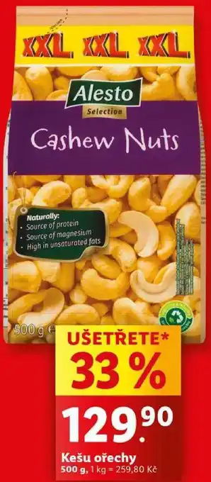 Lidl Kešu ořechy, 500 g nabídka