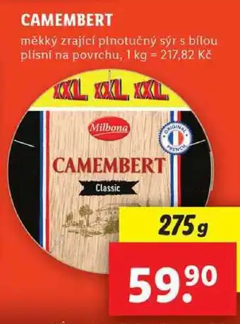 Lidl CAMEMBERT, 275 g nabídka