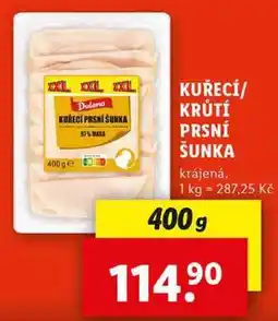 Lidl KUŘECÍ/KRŮTÍ PRSNÍ ŠUNKA, 400 g nabídka