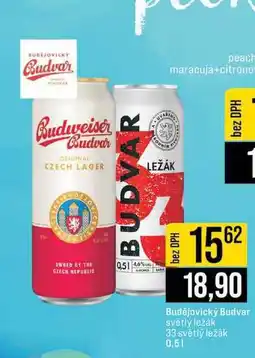 Jip Budějovický Budvar světlý ležák 33 světlý ležák 0,5l nabídka