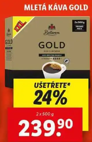 Lidl MLETÁ KÁVA GOLD, 2x 500 g nabídka