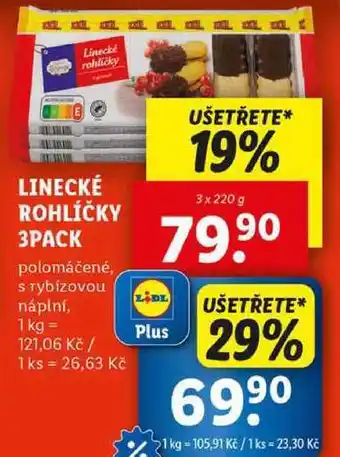 Lidl LINECKÉ ROHLÍČKY 3PACK, 3x 220 g nabídka