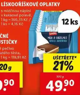 Lidl LÍSKOOŘÍŠKOVÉ OPLATKY, 300 g nabídka