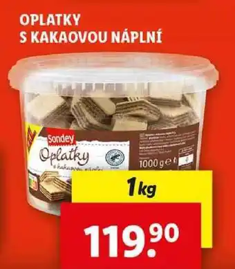 Lidl OPLATKY S KAKAOVOU NÁPLNÍ, 1 kg nabídka