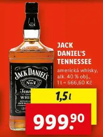 Lidl JACK DANIEL'S TENNESSEE, 1,5 l nabídka