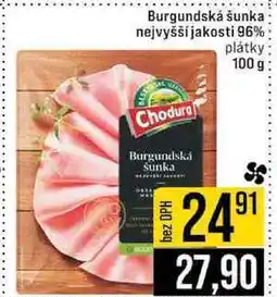 Jip Burgundská šunka nejvyšší jakosti 96% plátky 100 g nabídka