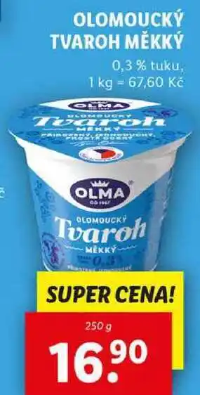 Lidl OLOMOUCKÝ TVAROH MĚKKÝ, 250 g nabídka