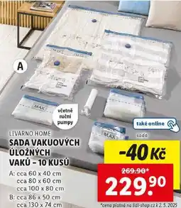 Lidl SADA VAKUOVÝCH ÚLOŽNÝCH VAKŮ - 10 KUSŮ nabídka
