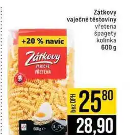 Jip Zátkovy vaječné těstoviny vřetena špagety kolinka 600 g nabídka